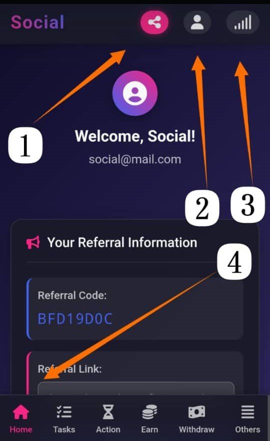 Social Dashboard Interface